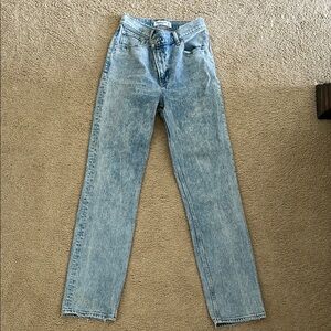 Abercrombie ultra high waisted asymmetrical jeans
